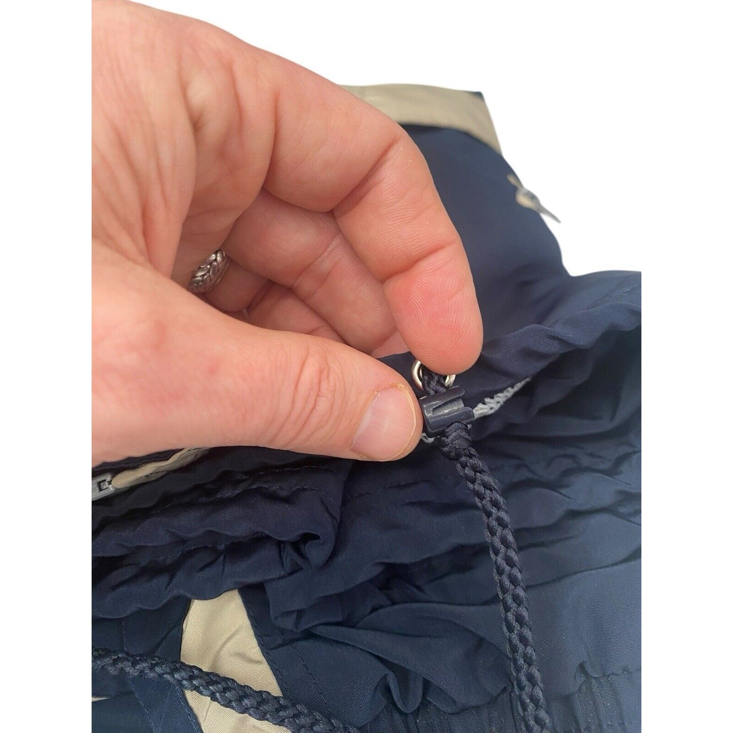 Vangelis Sports Wear Mens Windbreaker Size Large Full Zip Lined Blue Tan Jacket