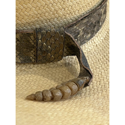 Stetson Rattlesnake Straw Cowboy Rattle Included Hat Size 6 7/8 - 55 6X