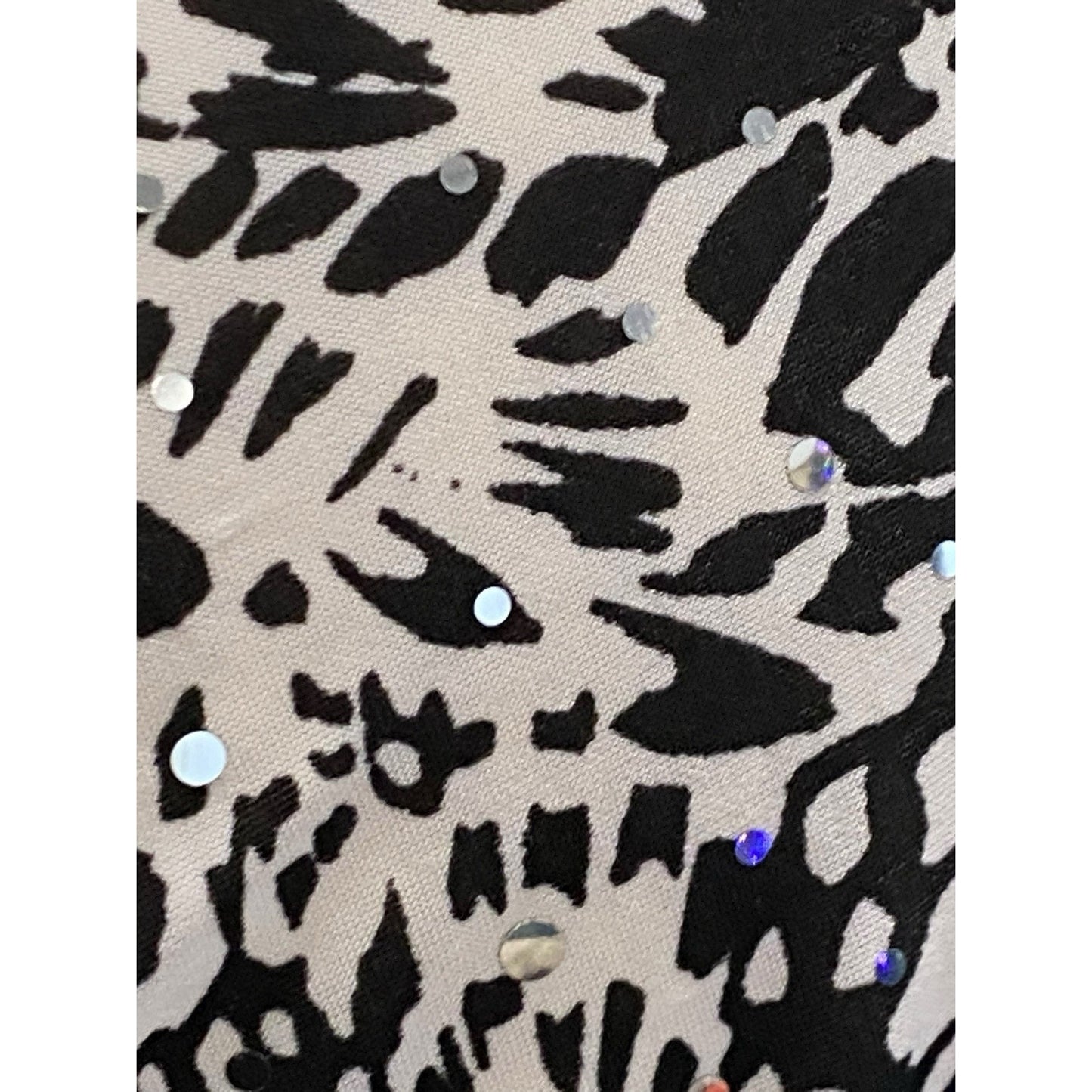 Emily Daniels Black White Cardigan Open Sparkles Size Small