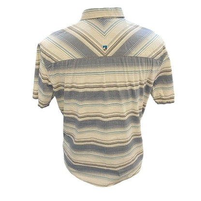 Kuhl Snap Up Shirt Mens Sz Large Striped Blue Hiking Outdoor Gorpcore