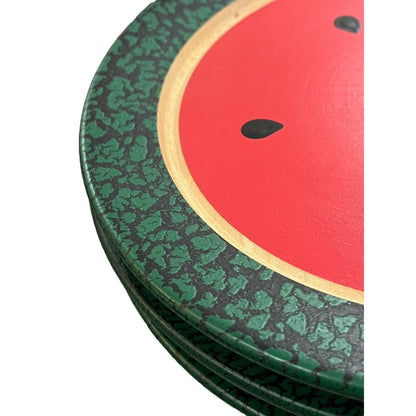 CWP Wayland NY. Hand Turned Wooden Plate Watermelon Handpainted 10” Set Of 3