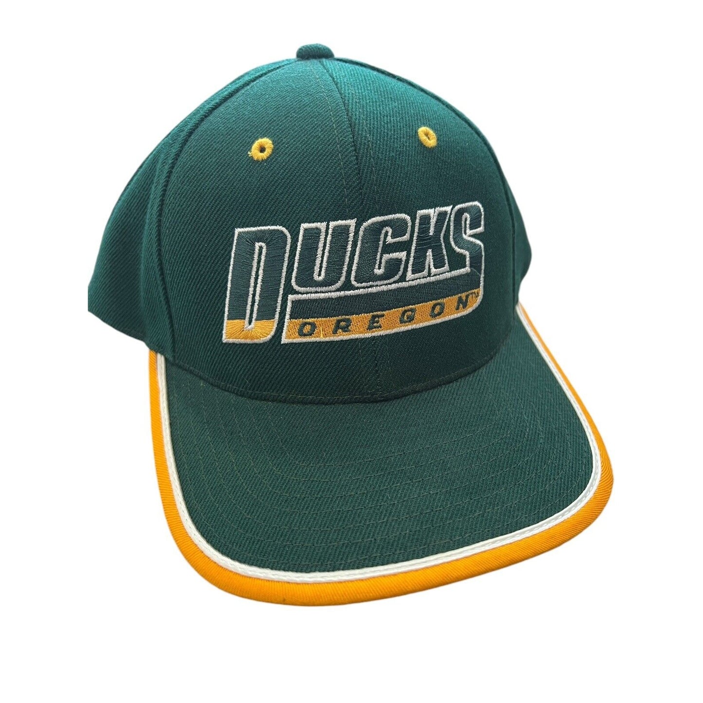 Vintage ProPlayer Oregon Ducks Hat Cap Green Gold Adjustable EUC Wool Blend