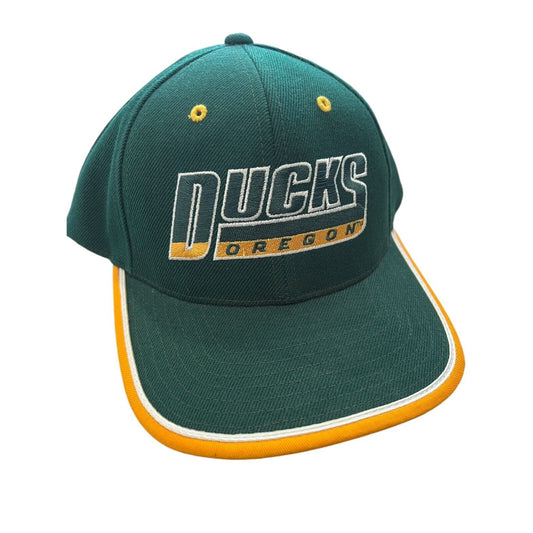 Vintage ProPlayer Oregon Ducks Hat Cap Green Gold Adjustable EUC Wool Blend