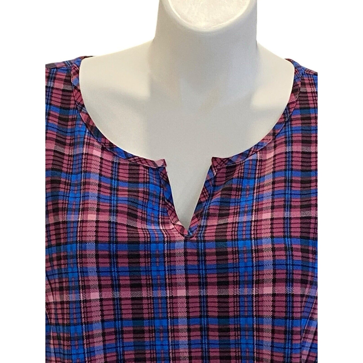 Size 28 Lane Bryant Purple Blue Pink Dress Long Sleeve Midi