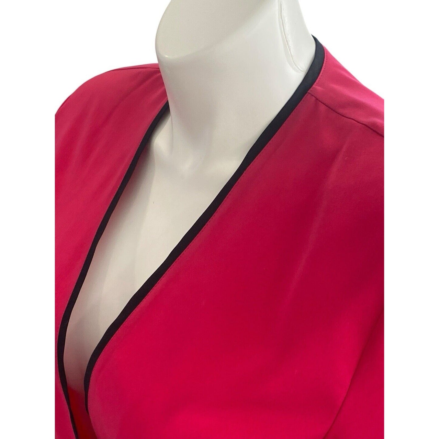 Peter Popovitch Ladies Casual Jacket Pink Size Large Black Trim Vintage