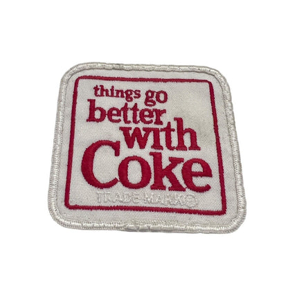 Vintage Coca Cola Patch "Things go better with Coke" 3 Inch Square Embroidered