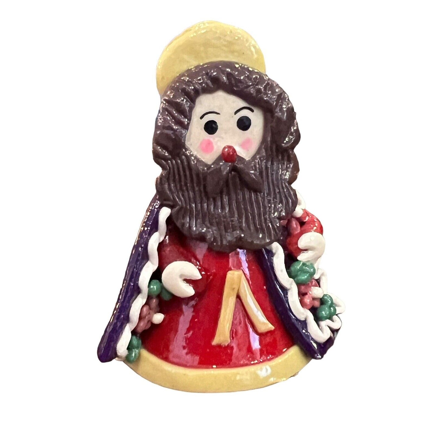 Joseph NATIVITY Figure Handmade Mazapan Bread Dough Folk Art Glossy