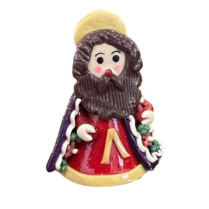 Joseph NATIVITY Figure Handmade Mazapan Bread Dough Folk Art Glossy