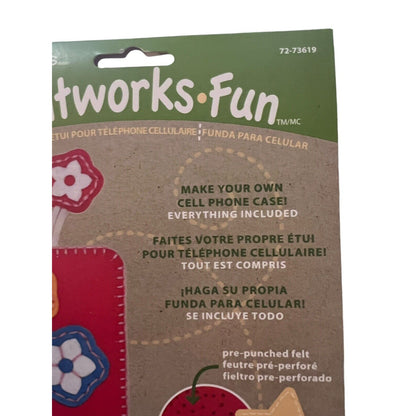Dimensions Feltwork Fun Phone Case Cover Felt Embroidery Kit Kid Craft Red Flowe