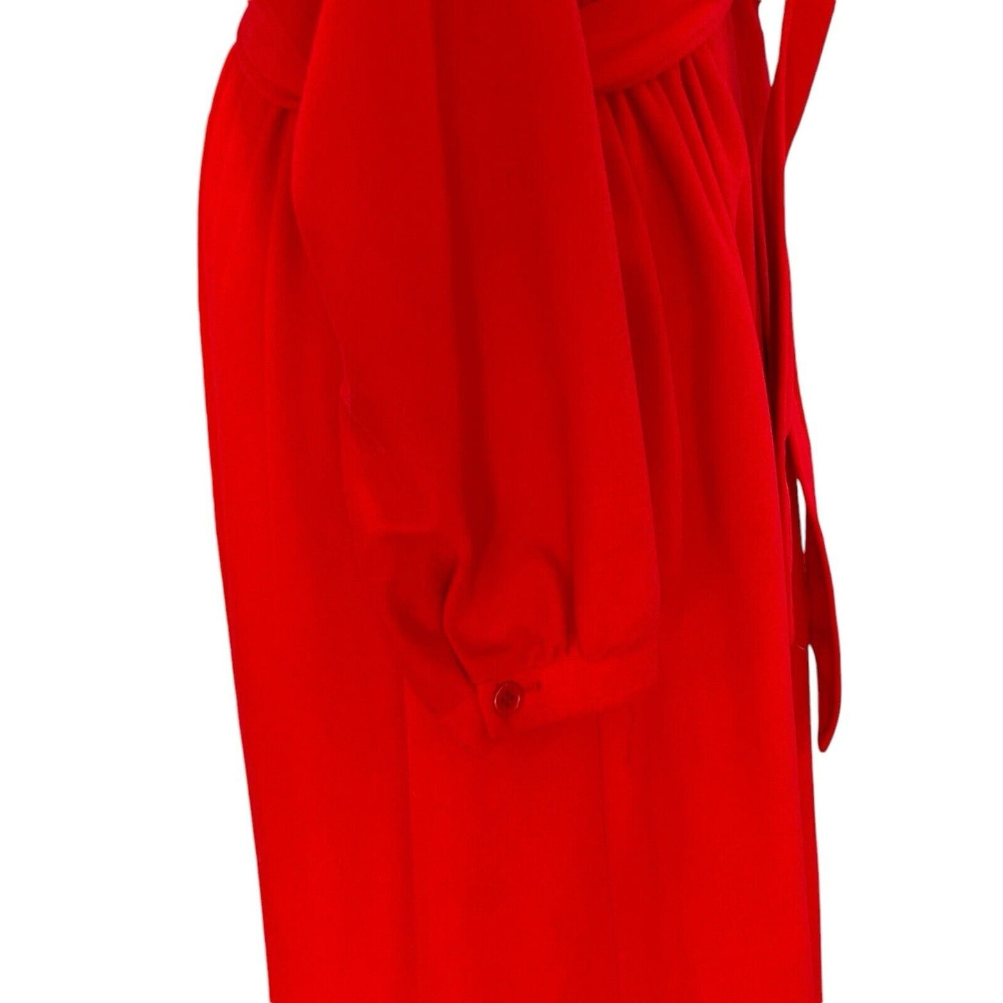 Vintage Bloomingdales Red Trench Style Robe Belt One Size Collared Shirt Style