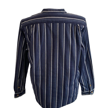 Size XL J. Peterman Tunic Top Navy Blue Great Basin Blouse