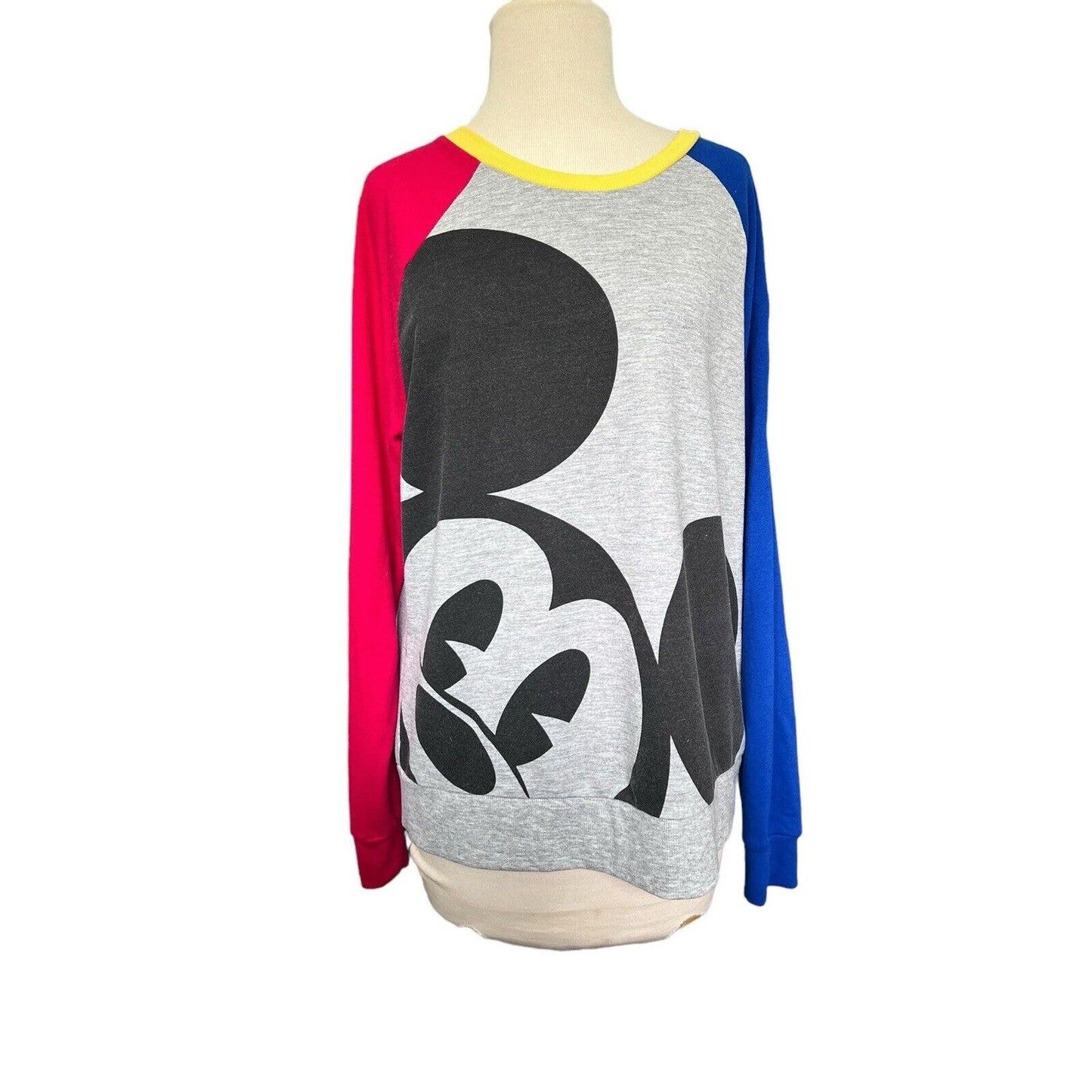 Size L Walt Disney World Mickey Mouse 2021 Pullover Gray Blue & Red Sweatshirt