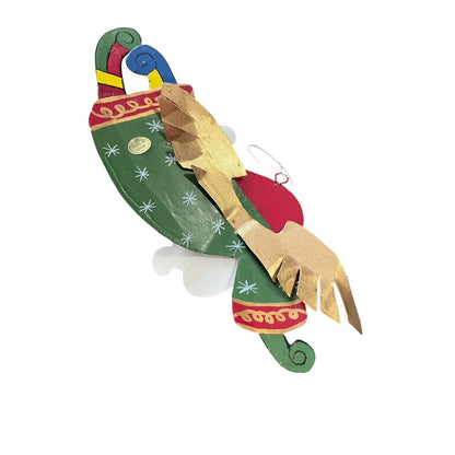 Metal Santa Claus Christmas Ornament Holiday Craft Painted Flying