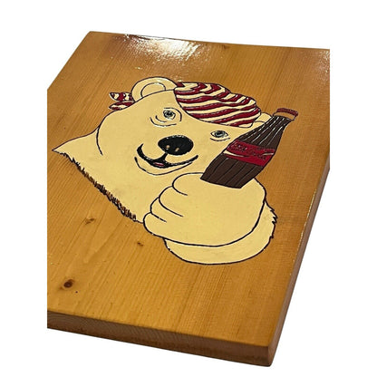 Coke Coca Cola Polar Bear Wall Art Wood Collectible Unique Hand Made 9x12