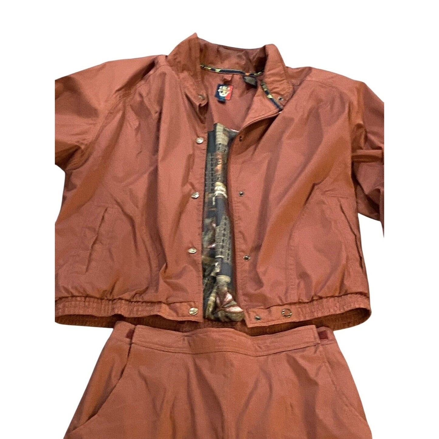 VINTAGE Sunice Ski Suit Large Rust Orange Snow Ski 2 Piece Suit Let Lightweight