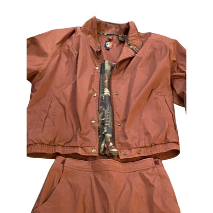 VINTAGE Sunice Ski Suit Large Rust Orange Snow Ski 2 Piece Suit Let Lightweight