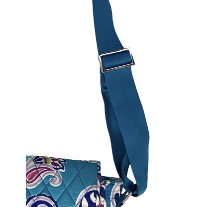Vera Bradley Lighten Up Messenger Bag Waikiki Blue Paisley Crossbody