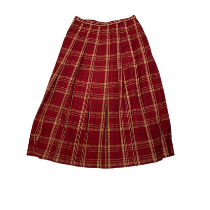 Vintage Pendleton Red Plaid Vintage Virgin Wool A Line Skirt See Measurements Szcon