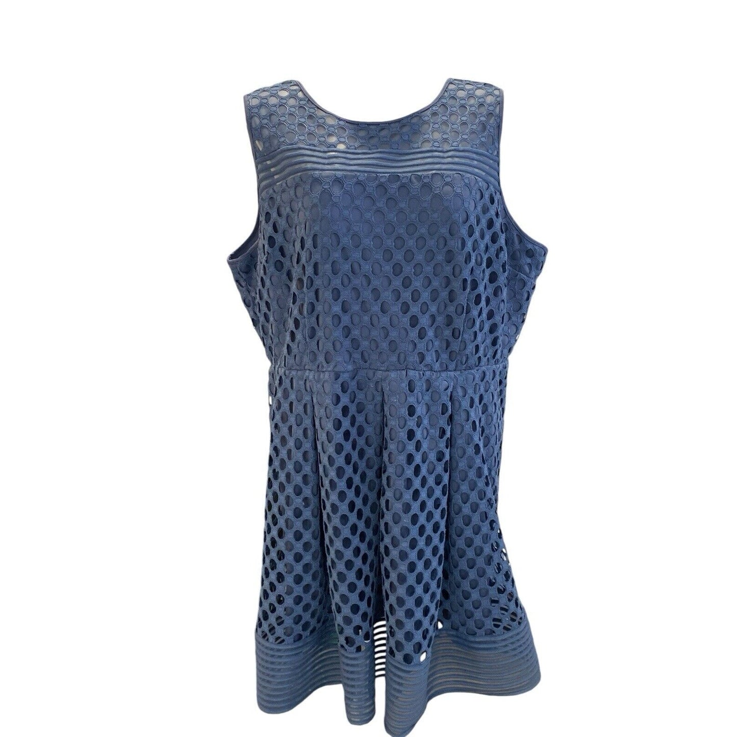 Size 26 Lane Bryant Slate Blue Lace Sleeveless Dress Plus Curvy Party Dress