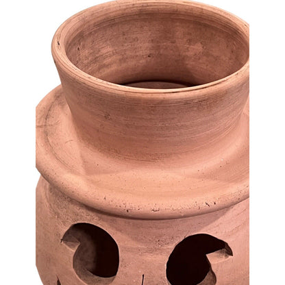 Vintage Terra Cotta Pumpkin Candle Holder Williamsburg Pottery Rare