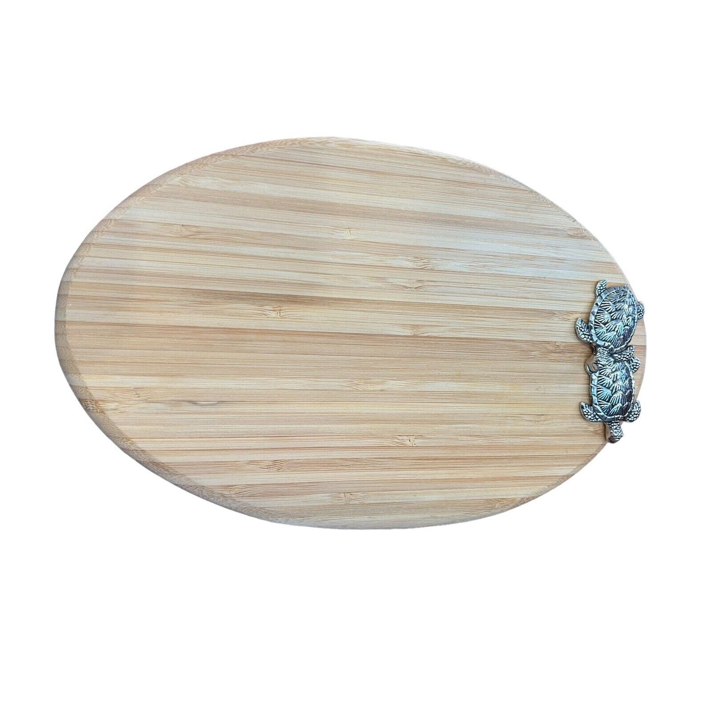 Mudpie Long Turtle Wood Board Set 10” X 6.5” with Small Fork