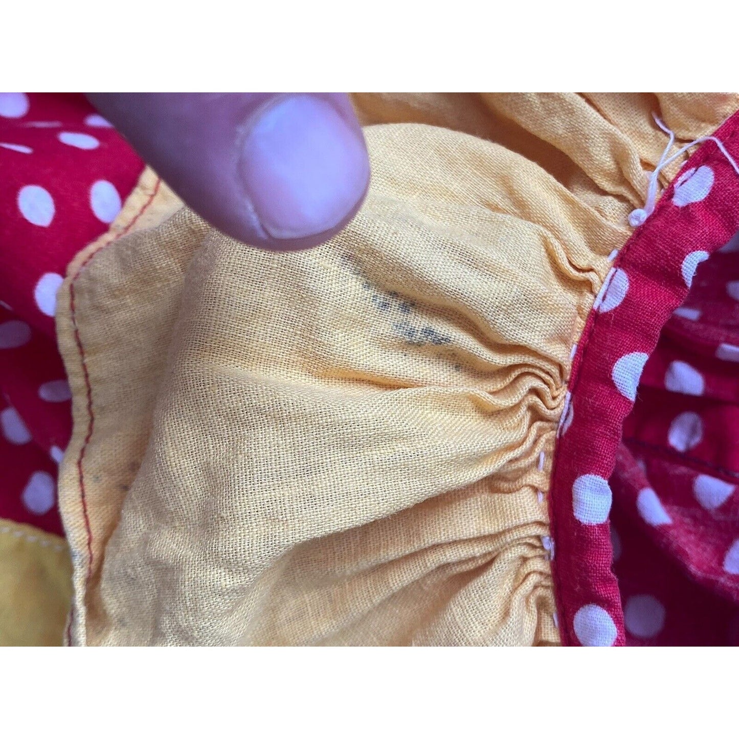 Vintage Homemade Handmade Kids Clown Costume Polka Dots Red Yellow