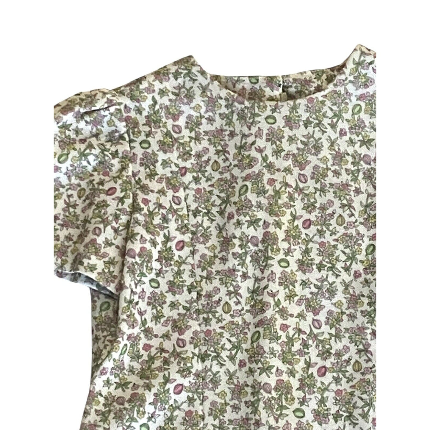 Vintage Girls Handmade Dress Jacket Set Floral Flowers Spring Homemade Cottage I