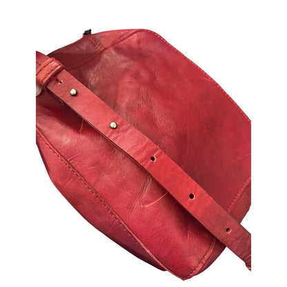 Velez Leather Handbag Crossbody Red Tassels Adjustable Strap
