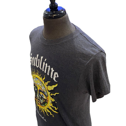 Size L Sublime Men T-Shirt Dark Gray Long Beach California Graphic Tee
