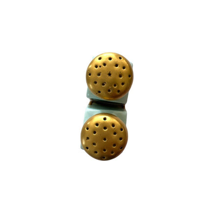 Vintage Bavarian ? Salt And Pepper Hand Painted Floral Gold Shakers EUC