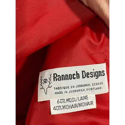 12 Rannoch Design Womens Blazer Jacket Christmas Red Wool Mohair Scotland Vtg