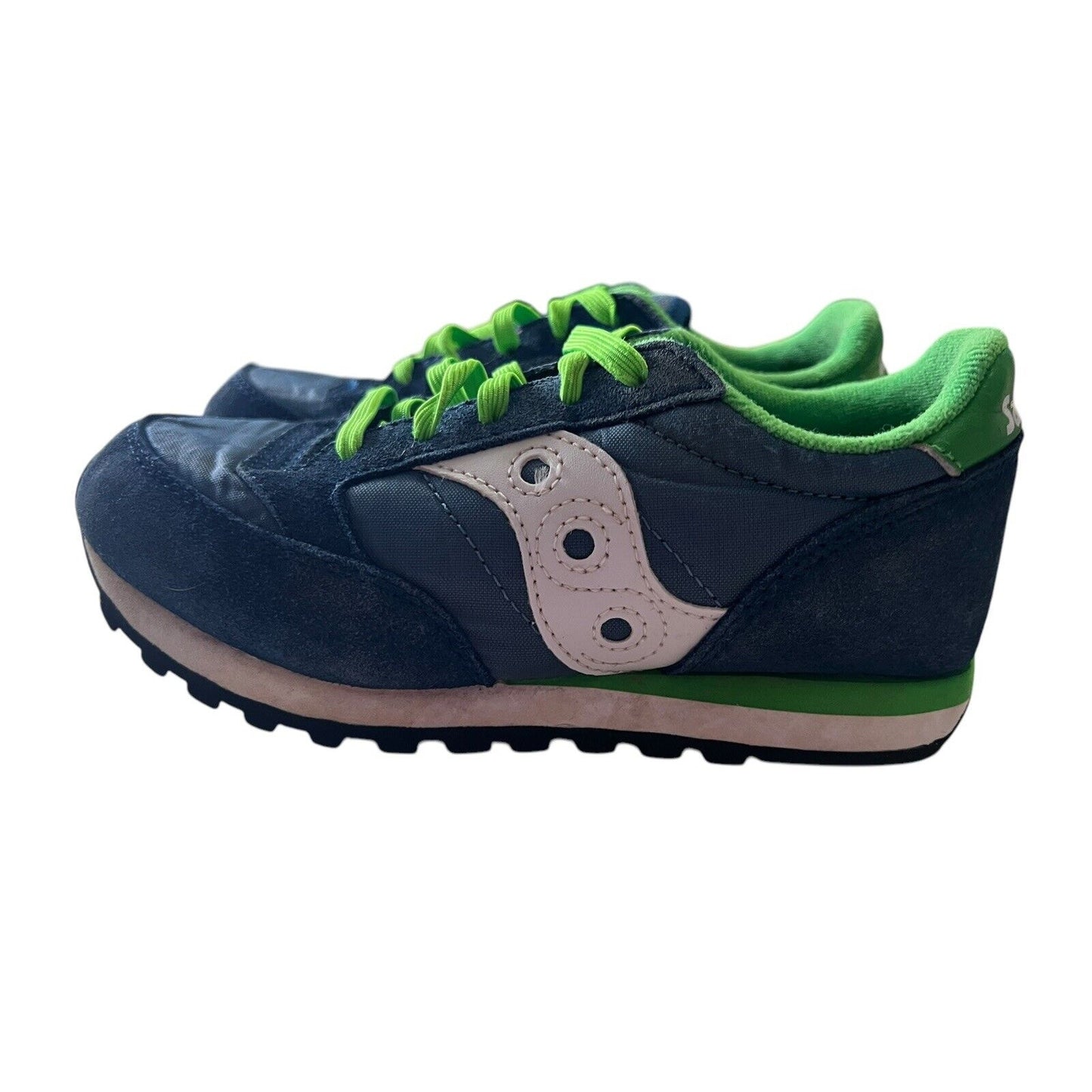 Saucony Jazz Original SK266316 Blue Green Suede Sneakers Shoes Youth 13