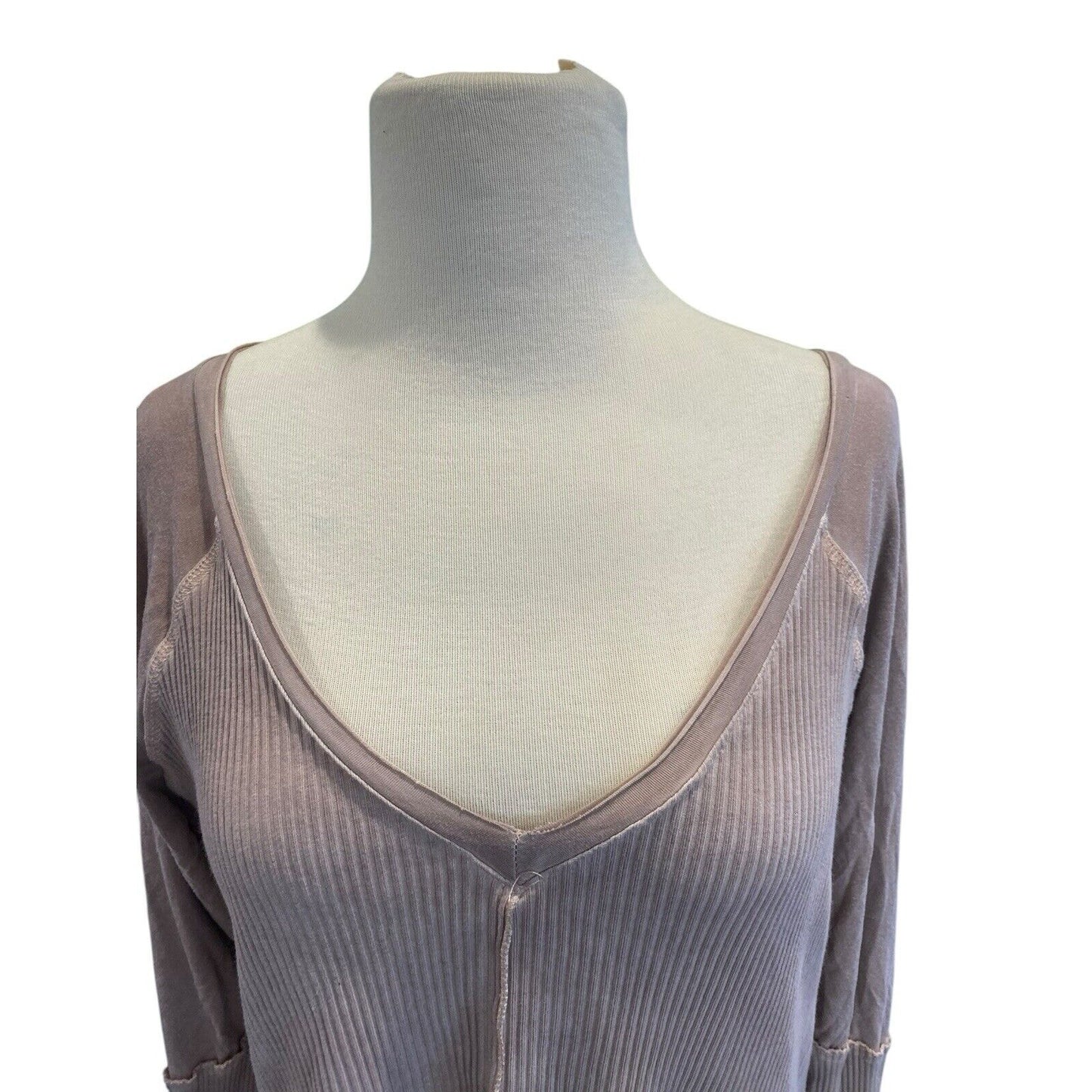 Size Medium POL Tunic Top Mauve Pink Boho V-neck Blouse Rustic