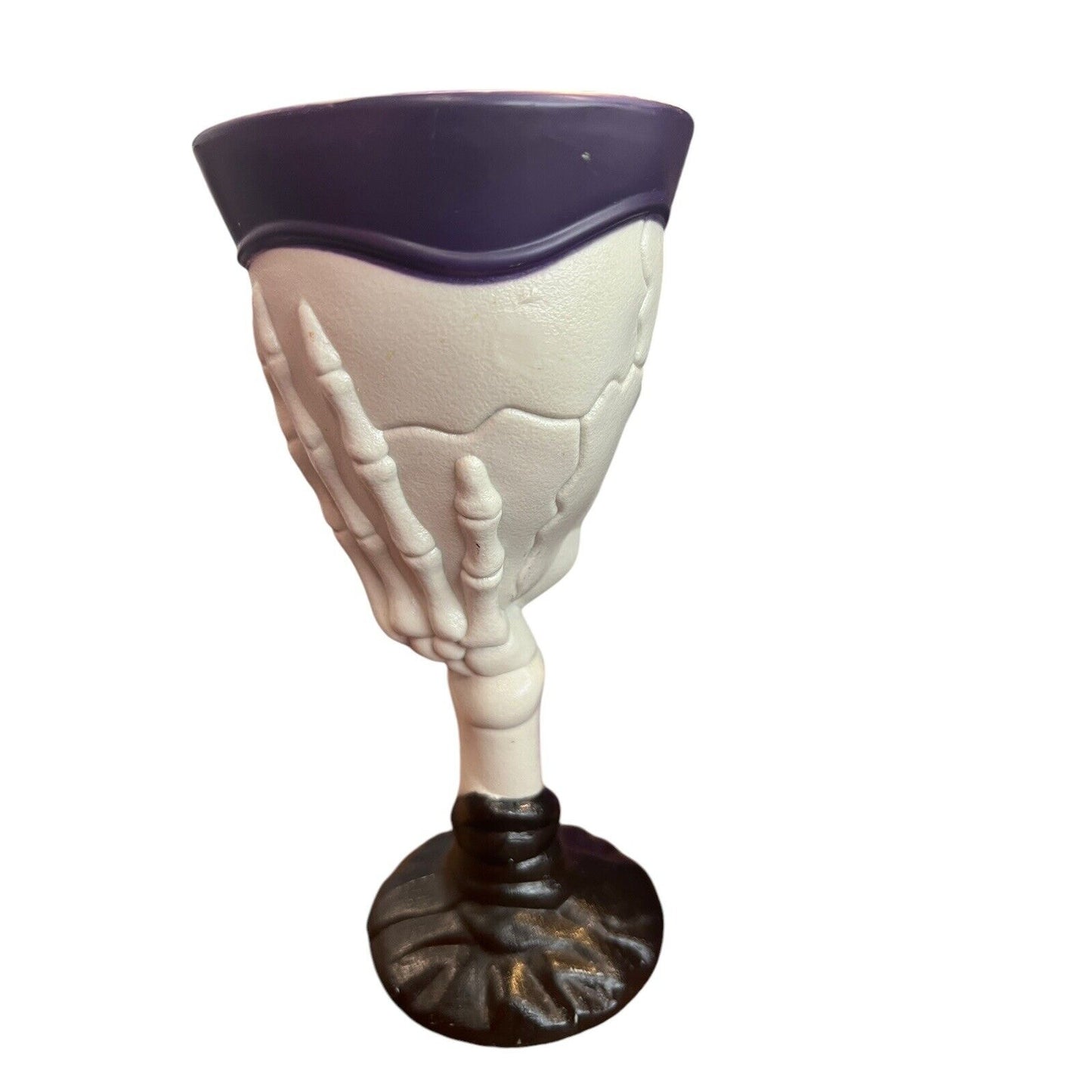 Vintage Skeleton Skull Plastic Wine Goblet Halloween Bones Cup Glass Glasses