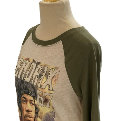 XS JIMI HENDRIX Studded Raglan Long Sleeve T-Shirt “Hear My Train A Comin”