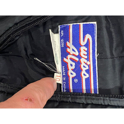 Size 10 SWISS ALPS WHITE SKI BIB CHILD Snow Gear Snowboard Vintage