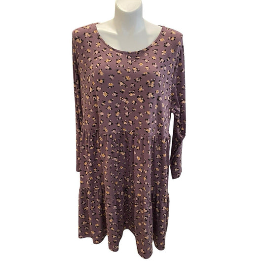 3X Love Fire Dress Women's Floral Plus Cottagcore Mauve Country Midi