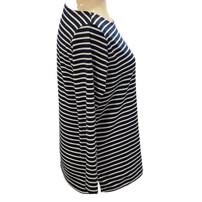 Small Vineyard Vines Sankaty Boatneck Striped Navy White Performance Fabric