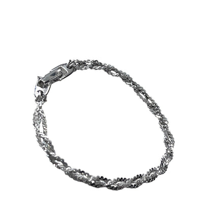 Vintage Napier Silver Tone Braided Chain Bracelet Serpentine EUC 7”