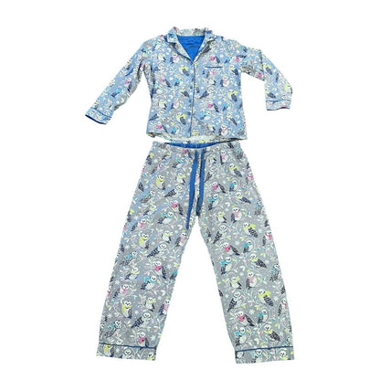 Size Large Nick & Nora Snowy Owl Snow Scarves Scarf Flannel Pajama Set Pjs