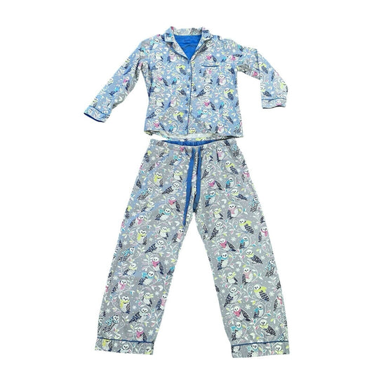 Size Large Nick & Nora Snowy Owl Snow Scarves Scarf Flannel Pajama Set Pjs
