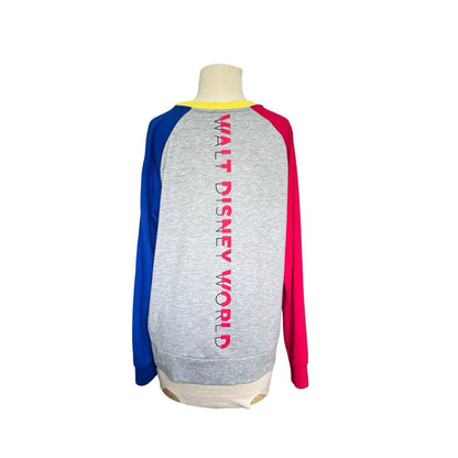 Size L Walt Disney World Mickey Mouse 2021 Pullover Gray Blue & Red Sweatshirt