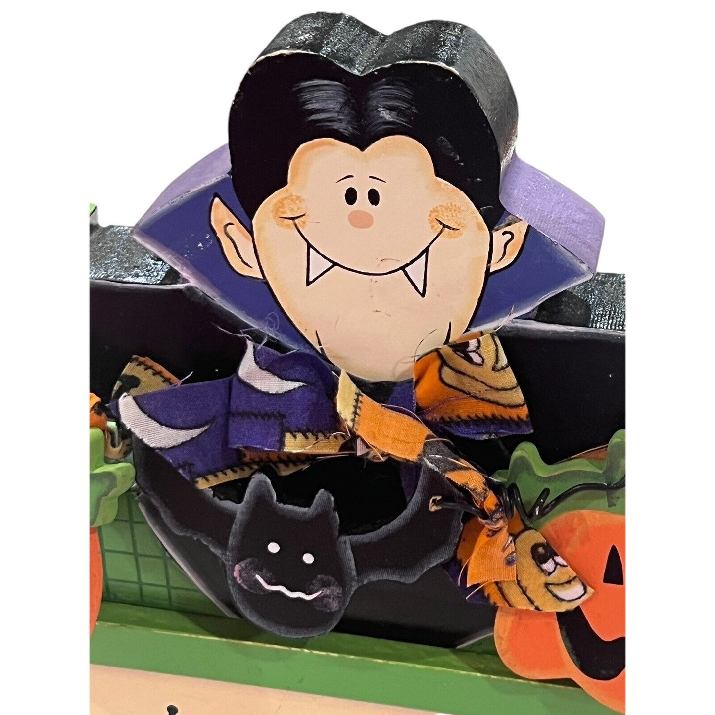 Wooden Autumn Halloween Decor Ghouls Dracula Cute Home Fall Decoration Painted