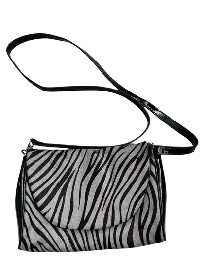 Zebra Pony Hair Clutch Patent Leather Shoulder bag Handbag Johnston & Murphy