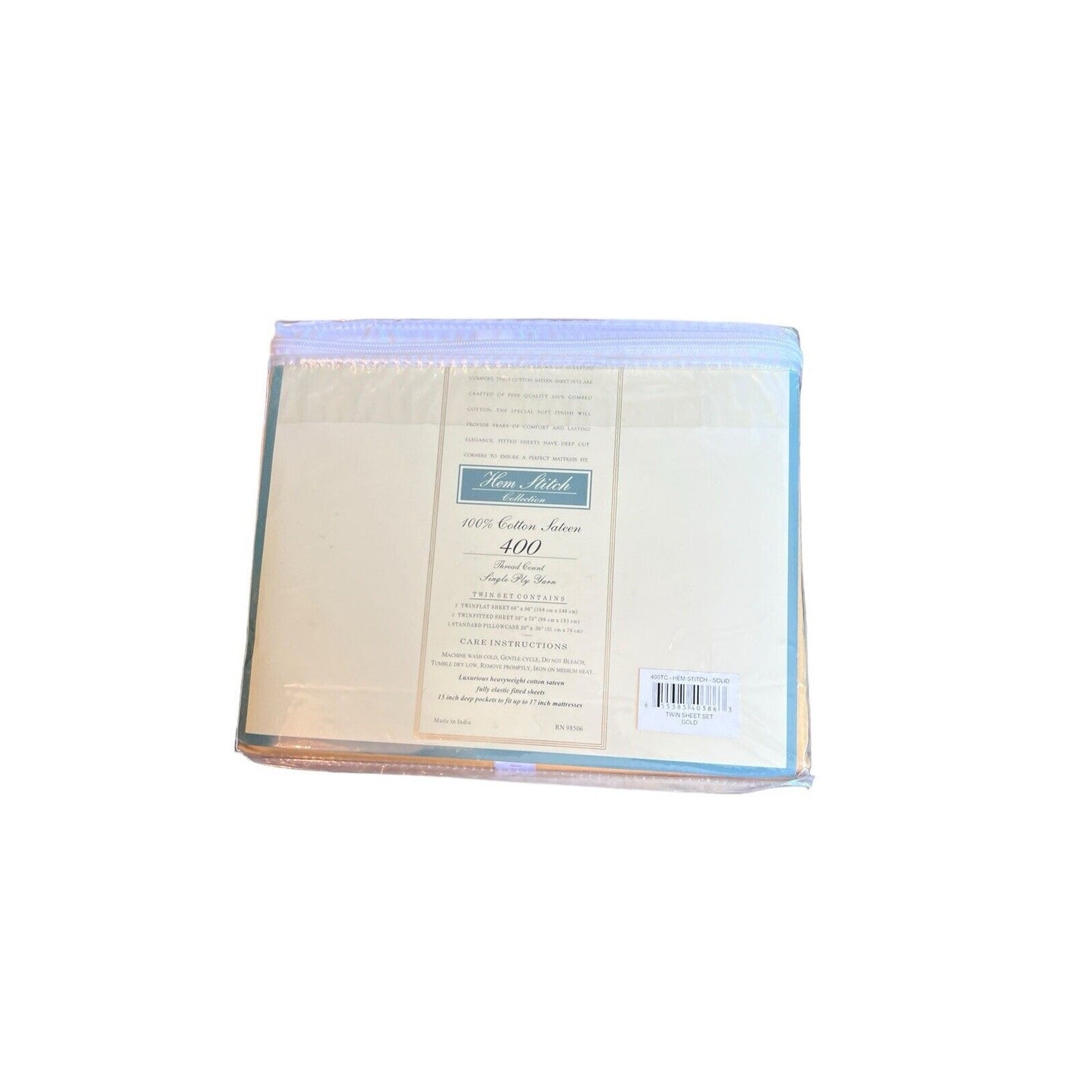 Twin 400 Thread Count Solid Sheet Set Gold Yellow Hem Stitch Collection New