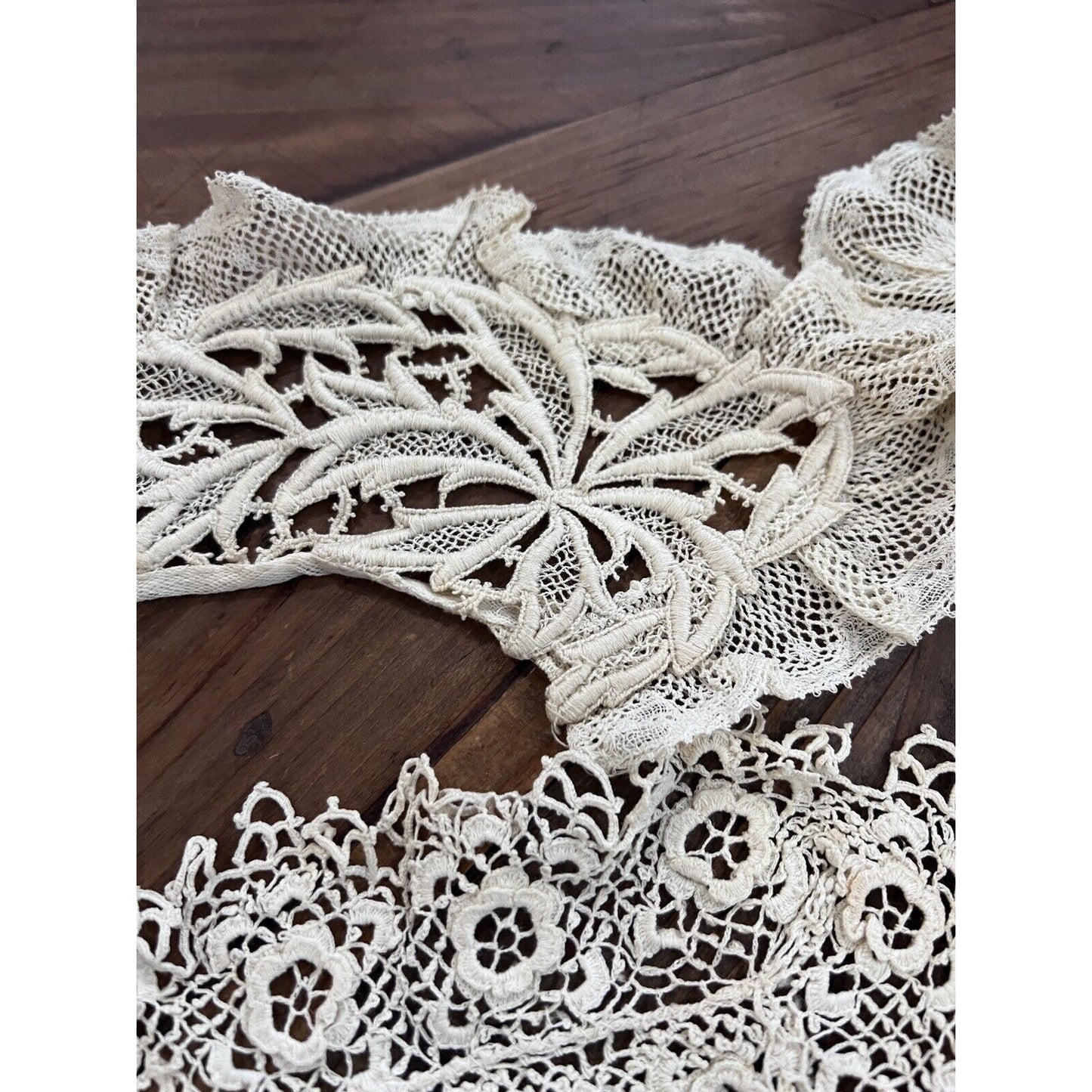 Antique Vintage Lace Collars And ScrapsVictorian Ivory Edwardian Sewing