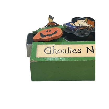 Wooden Autumn Halloween Decor Ghouls Dracula Cute Home Fall Decoration Painted