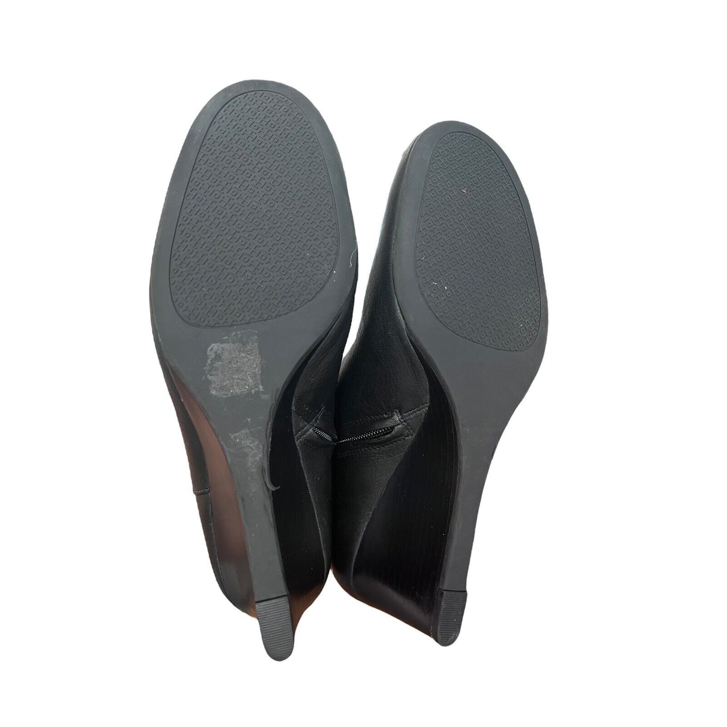 Tory Burch Brooke Black Ankle Wedge Woman Boots Size 9 EUC Pebbled Leather