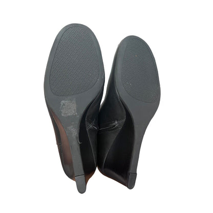 Tory Burch Brooke Black Ankle Wedge Woman Boots Size 9 EUC Pebbled Leather