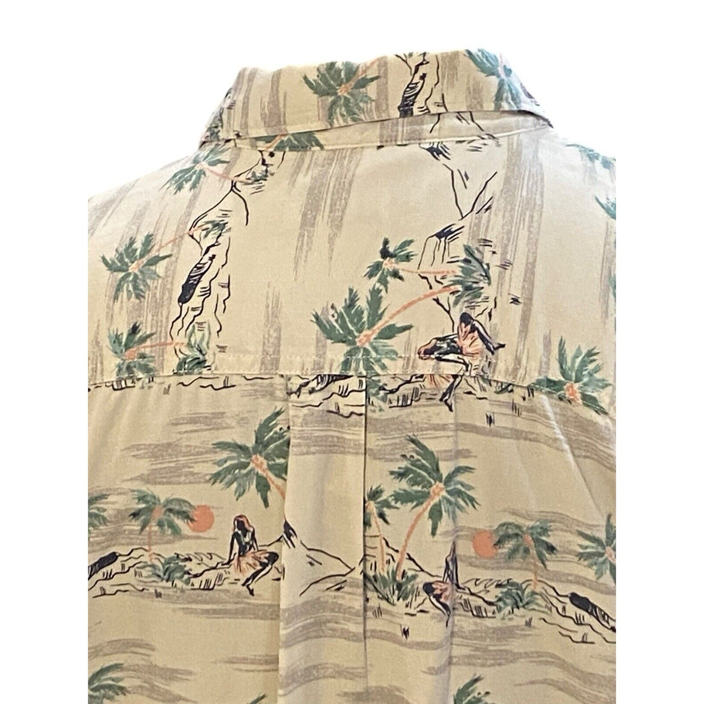 Size XL Tommy Bahama Hula Girl Volcano Floral Hawaiian Shirt Hawaii Relax Palm